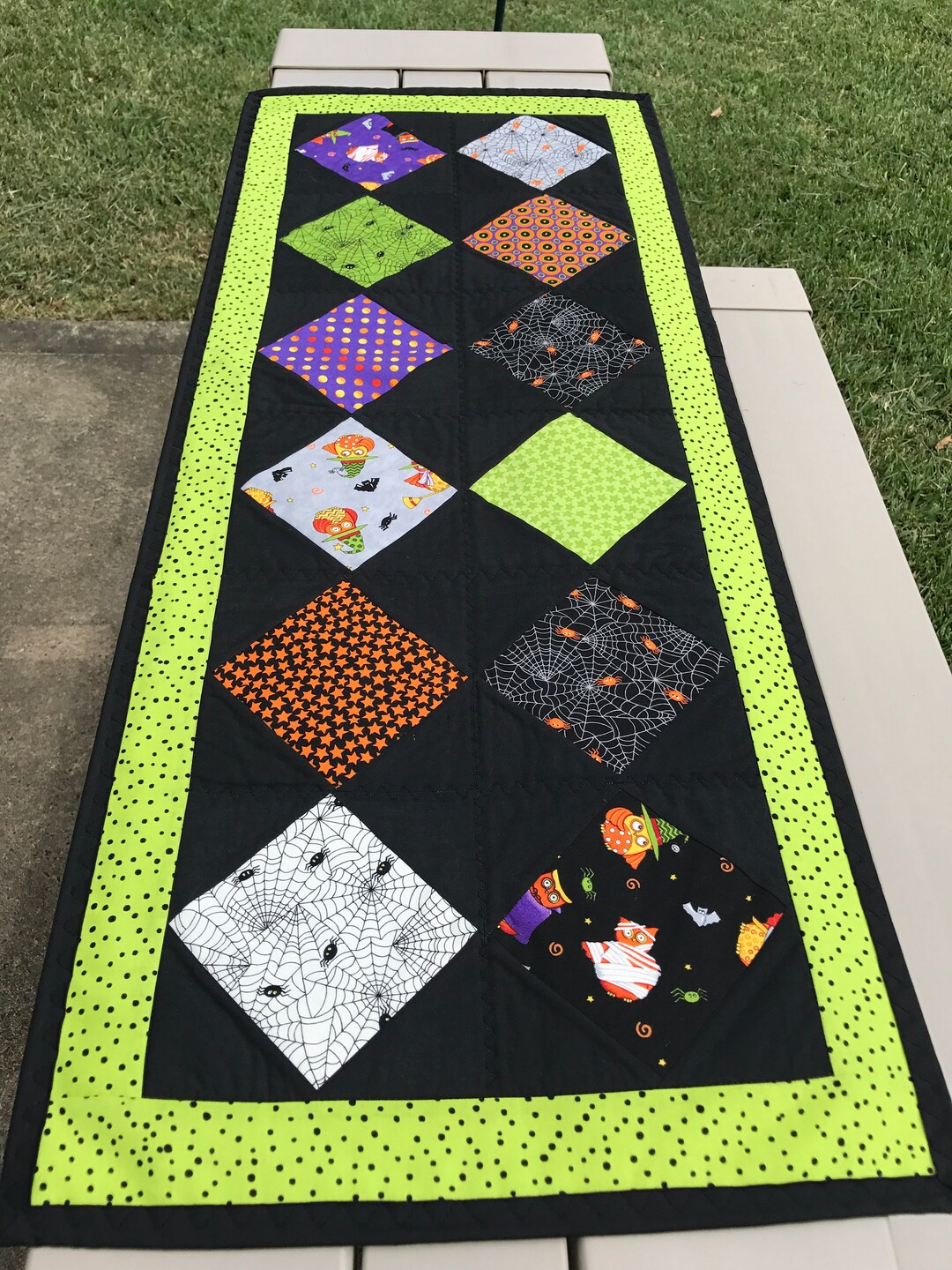 Quilted Halloween Table Runner Etsy