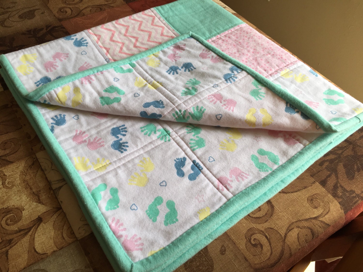 Quilted Baby Blanket Etsy