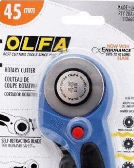 45mm RTY-2DX/PBL Ergonomic Rotary Cutter, Pacific Blue