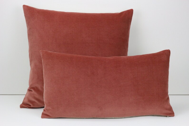 Apricot Hand Made Velvet Cushion Cover with Natural Linen Back Etsy