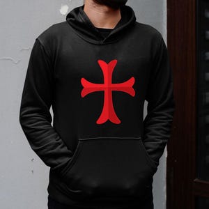 Knights Templar Cross Hoodie: Crusader Sweatshirt, Unisex Gift