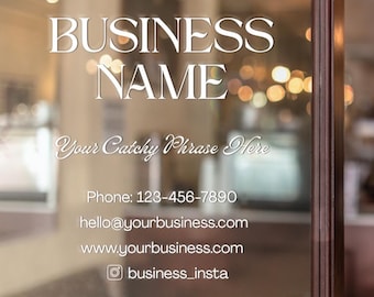 Custom Business Logo Vinyl Decal: Storefront Window, Wall, Glass Door Sign