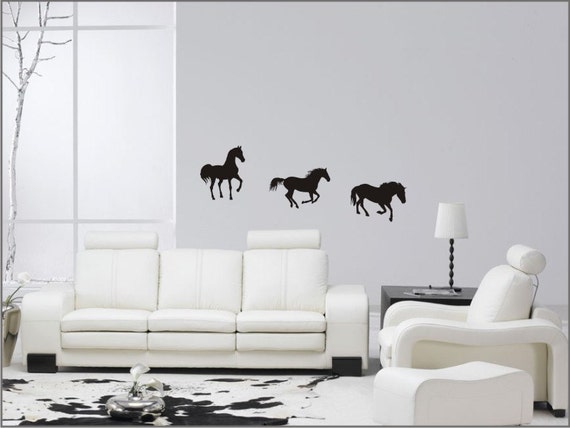 seven horses decal equestrian wall stickers wild horses wall | etsy