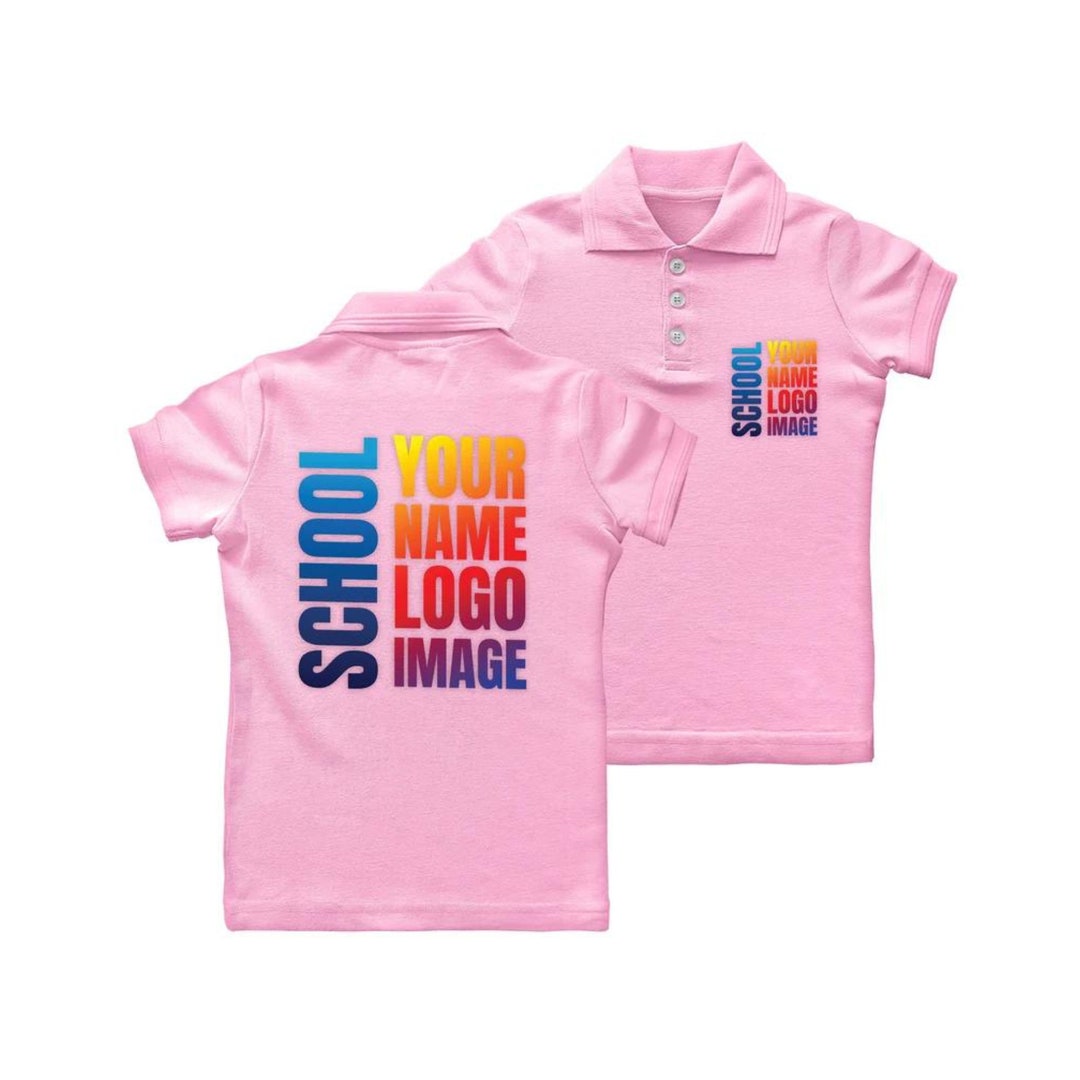 Custom Polo Shirt for Kids, Personalized Front and Back School Shirt
