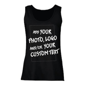Débardeur personnalisé pour femme, Débardeur personnalisé, Logo de votre entreprise, Débardeur design ou photo, Cadeau personnalisé pour elle, Débardeur personnalisé pour meilleure amie