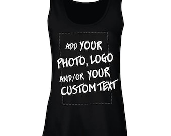 Custom Women's Tank Top, Personalized Photo, Logo, Design