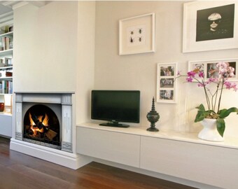 Large Fireplace Vinyl Sticker, Fireplace Decor, Livingroom Fireplace, Funny Wall Decal, Christmas Decoration, Fireplace Mural, N1240A