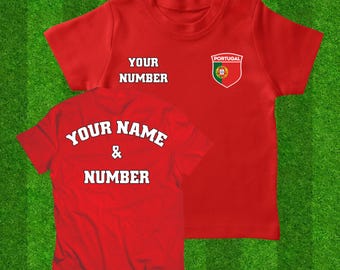 Personalized Portugal Soccer Jersey: Kids National Team T-Shirt