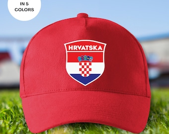 Croatia Soccer Dad Cap: Country Flag Shield, Unisex Cotton Hat