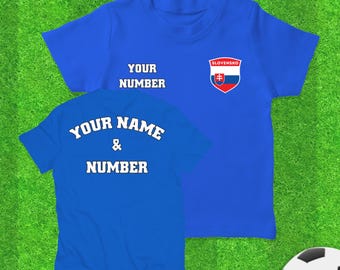 Camiseta de fútbol infantil de Eslovaquia personalizada: nombre y número personalizados