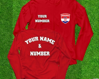 Custom Croatia Soccer Jersey: Personalized Long Sleeve Football Shirt