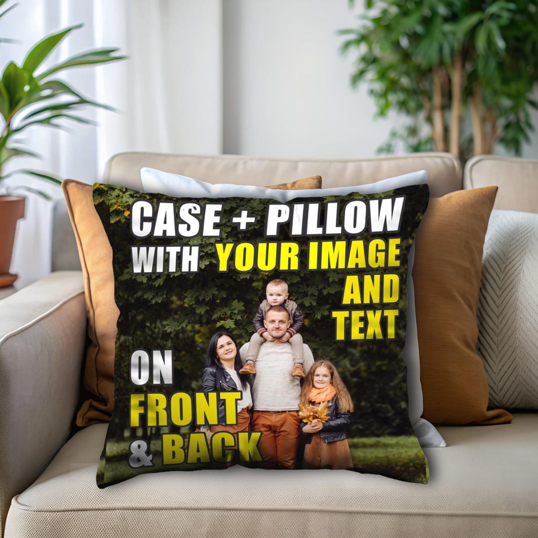 Personalized Photo Pillow: Custom Text, Image, or Logo Throw Pillow - Etsy