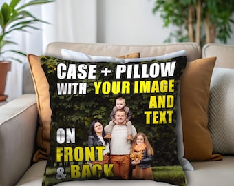 Personalisiertes Fotokissen: Kissen mit individuellem Text, Bild oder Logo