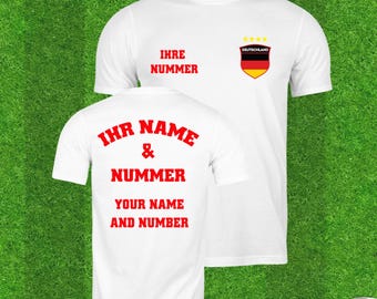 Personalized Germany Soccer Jersey: Custom Name & Number German Flag Football T-Shirt