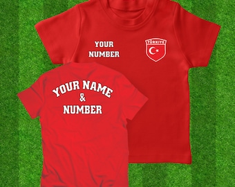Türkiye Kinder-Fußball-T-Shirt, personalisiertes Fußball-Trikot der Nationalmannschaft