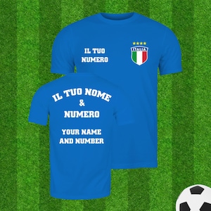 Italy Custom Football Jersey for Men, Italian Soccer Shirt with Your Name and Number, Italy National Flag in a Shield, Custom Soccer Shirt