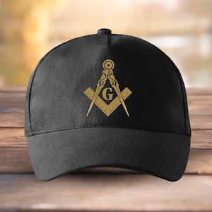 Freemason Dad Cap, Masonic Symbols Square and Compass Baseball Cap, Freemason Logo Printed Freemasonry Hat, Masonic Order Adjustable Dad Cap