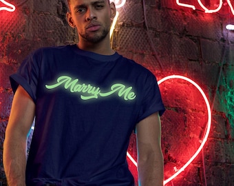 Glow in the Dark Custom Text Men's T-Shirt: Personalized Light-Up Tee