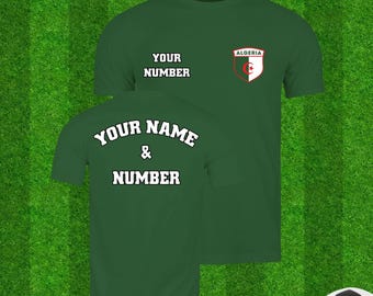 Personalized Algeria Soccer T-Shirt: Custom Name & Number, Algerian Flag Tee