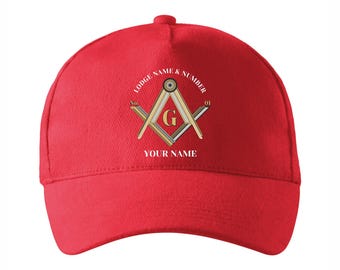 Personalized Masonic Baseball Cap: Custom Lodge Number Name