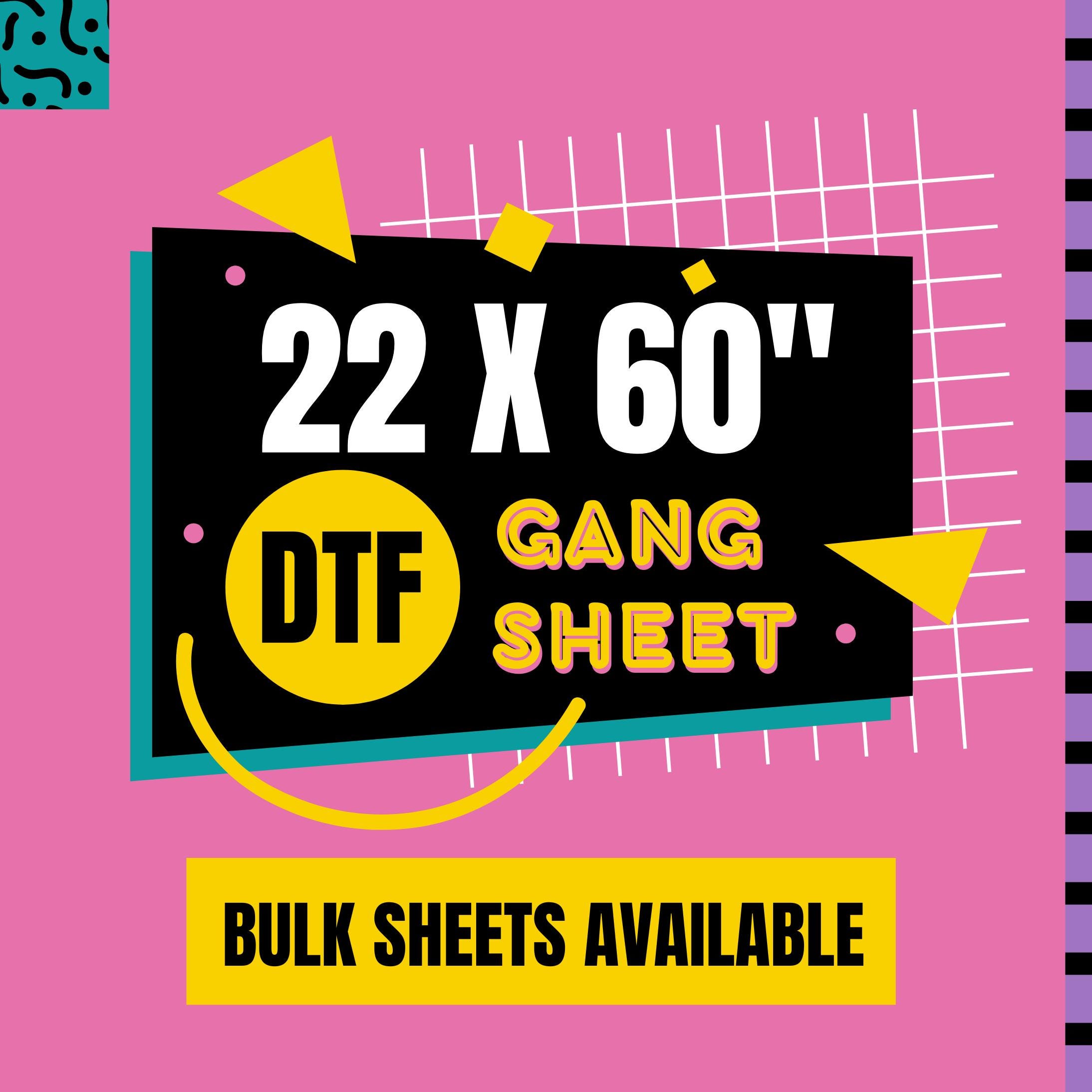 Custom DTF Transfer Gang Sheet 22" X 60": Ready for Press - Etsy