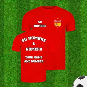 Personalized Spain Soccer T-Shirt, Spanish Soccer Jersey, Custom Football Jersey with Player Name and Number, Football T-shirt Gift For Dad