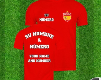 Personalized Spain Soccer Jersey, Custom Name & Number, Football Gift