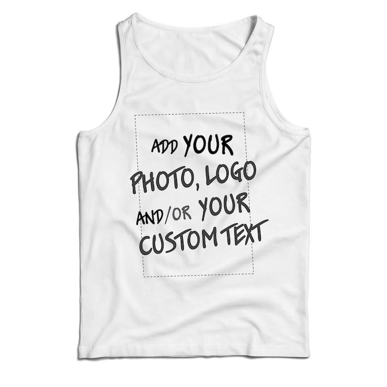 Custom Men's Tank Top, Personalized Photo/Logo Print, Husband Gift White Multi Color