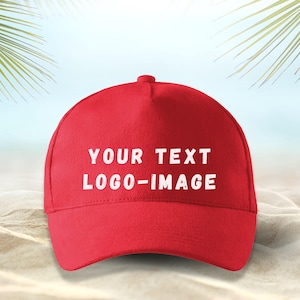 Personalized Baseball Dad Cap, Adjustable Red Hat for Parties and Celebrations, Custom Photo or Text Print Unisex Baseball Cap, Team Fun Hat