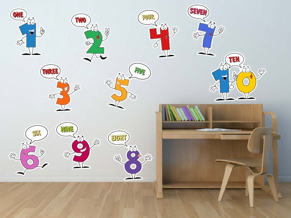 Best Wall Decal Numbers for Kids Room Back to School Sticker Etsy
