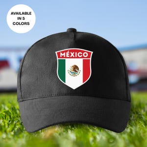 Mexiko Fußballkappe, Mexiko Landesflagge in einem Schildhut, gedruckte Fußball Dad Kappe, Fußball Mutter Kappe, Mexiko Fußball Emblem Unisex schwarze Kappe
