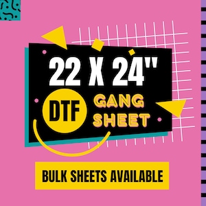 DTF Gang Sheet 22&quot; x 24&quot;, Full Color Custom DTF Transfer Sheets, Bulk Dtf Transfers, High Quality DTF Print Sheet for T-Shirts & Apparel