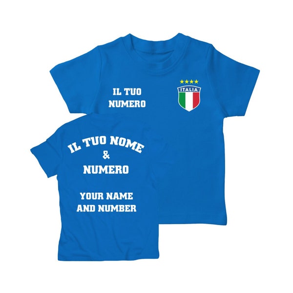 Italy Soccer Jersey for Kids, Italy Soccer Logo Shirt, Custom Football Shirt for Baby or Toddler With Name and Number, Italy 2022 Jersey