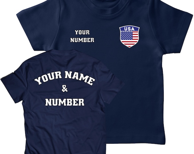 USA Soccer Jersey for Kids, American Soccer Jersey for Boy or Girl with Custom Name and Number, US Soccer Shirt for Baby Toddler or Youth