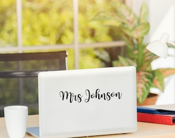 Aangepaste naam laptopsticker, gepersonaliseerde vinylsticker
