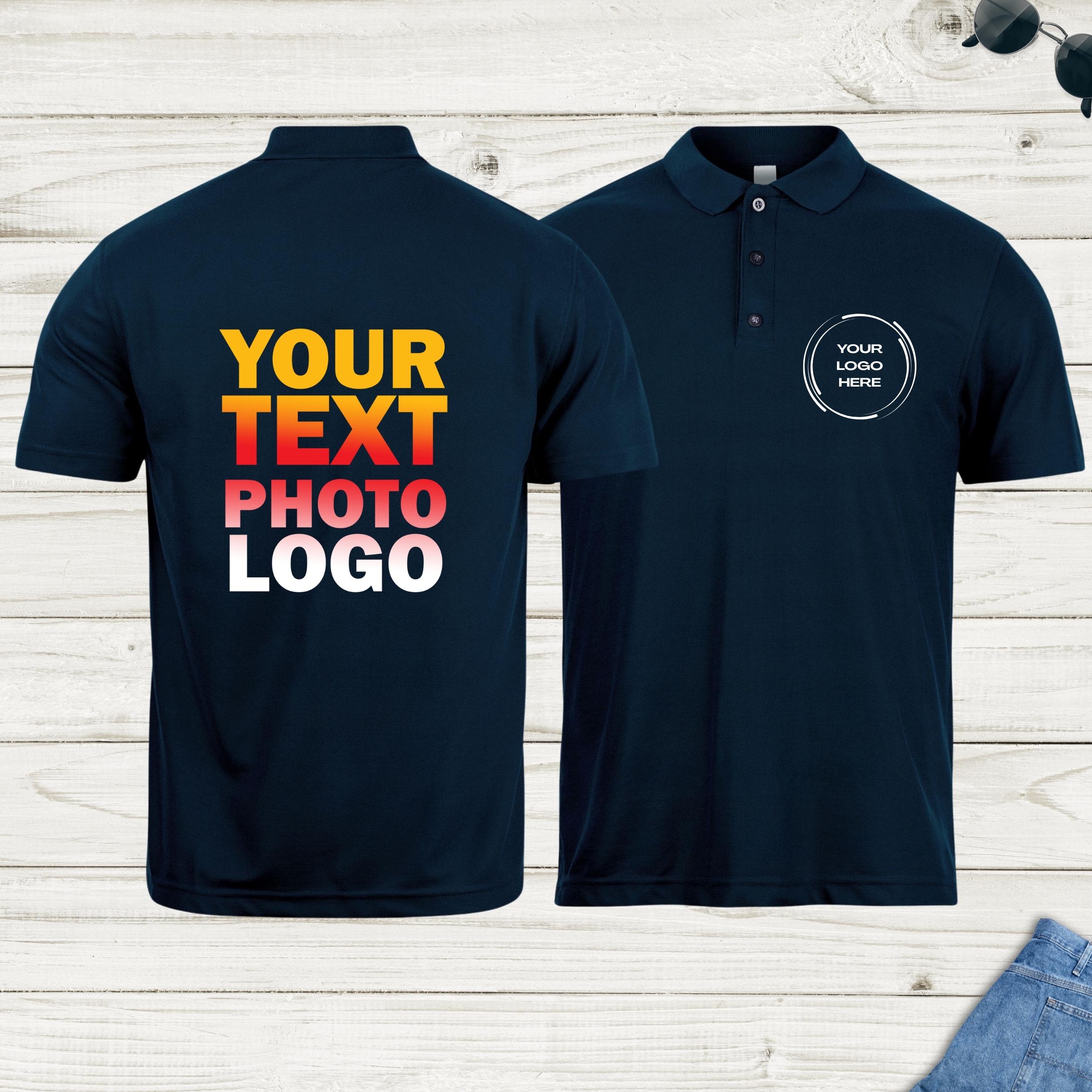 Custom Front & Back Print Polo Shirt: Business Logo, Team Apparel 