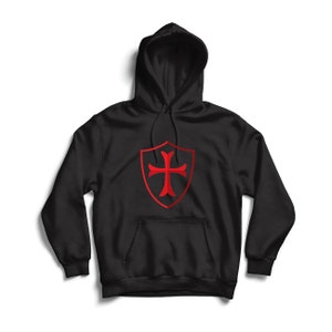 Templar Unisex Hoodie, The Knights Templar Sweatshirt, Shield Red Cross Christian Knight Order Hoodie, Gift For Boyfriend, Father, Son