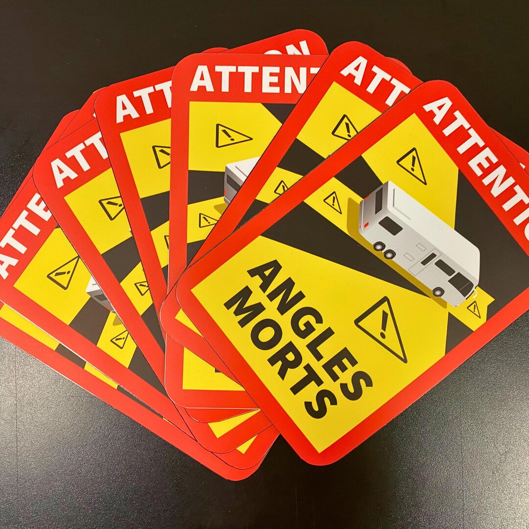 Angles Morts Stickers: French Vehicle Blind Spot Warning Decal, Truck ...