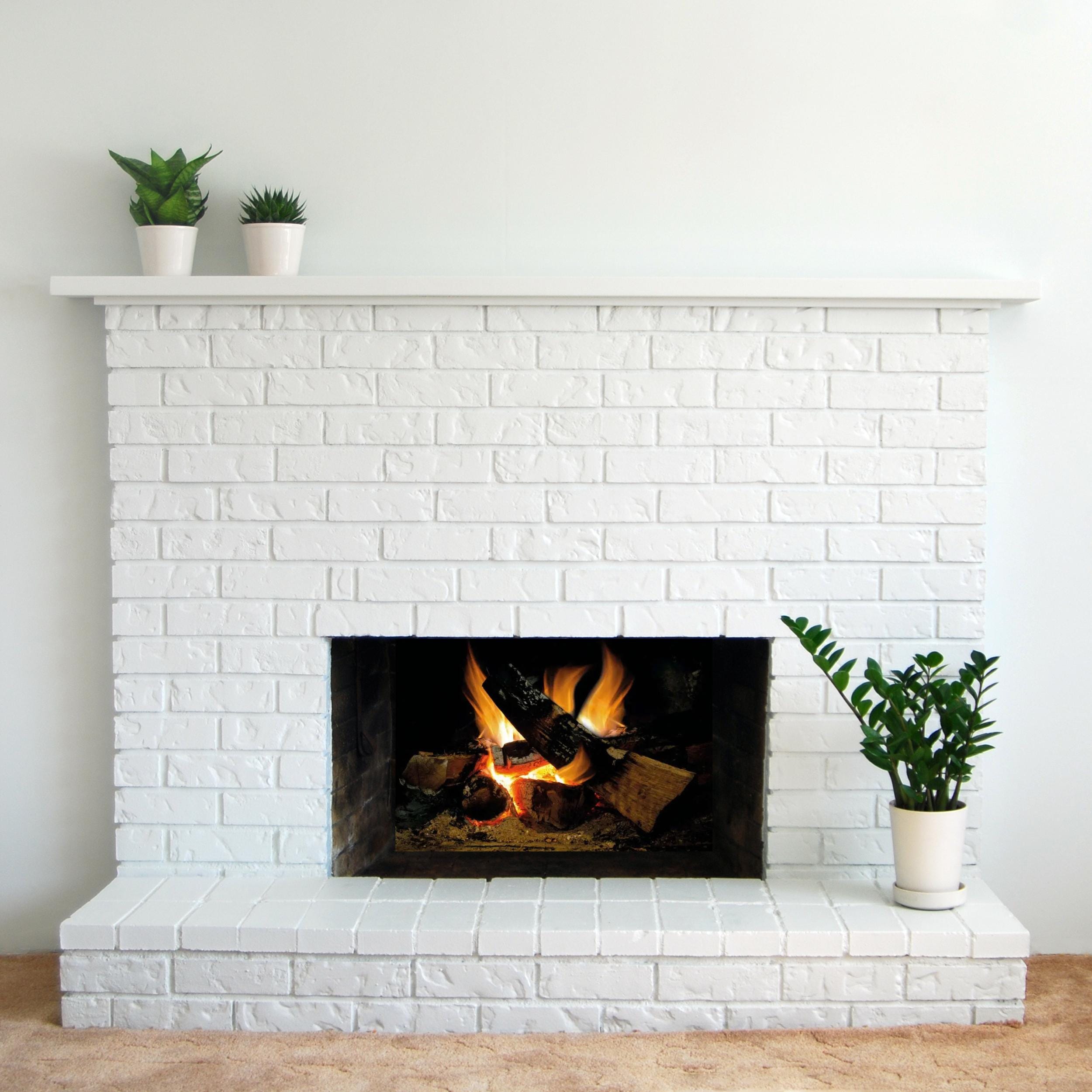 Autocollant Mural Cheminée Flamme - Vinyle Réaliste, Décor Feu, Amovible, Pour Chambre Ou Salon