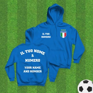 Personalized Italy Soccer Hoodie, Custom Italy Football Team Sweatshirt With Player Name And Number, European Football Championship Fan Gift