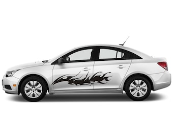 Tribal Flames Car Decal: Vinyl Graphic Stickers