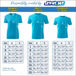 Puede incluir: Tabla de tallas de camisetas turquesas para mujer, hombre y ni&ntilde;o. Las medidas est&aacute;n en cent&iacute;metros. La tabla incluye tallas de la S a la 5XL para hombre y mujer, y tallas de 1-2 a&ntilde;os a 14-15 a&ntilde;os para ni&ntilde;os.