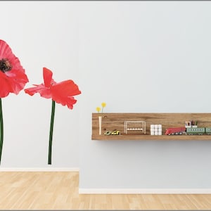 Poppy Flowers Wall Sticker, Poppy Wall Decal, Red Poppies Art, Flower Wall Decor, Vinyl Wall Art, Home Décor, Flower Sticker, Nature Decal