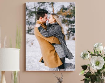 Gepersonaliseerde fotocanvas, aangepast bericht op achterkant, huwelijkscadeau
