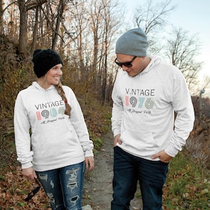 ANY YEAR Personalized Birthday Gift, Custom Unisex Hoodie Cool Birthday Vintage Custom Year Original Parts, Parents Birthday Gift Hoodie