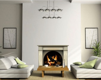 Fireplace Vinyl Sticker With Burning Fire Flames, Fireplace Decor, Fireplace Sticker, Fireplace Decal, Wallpaper Mural