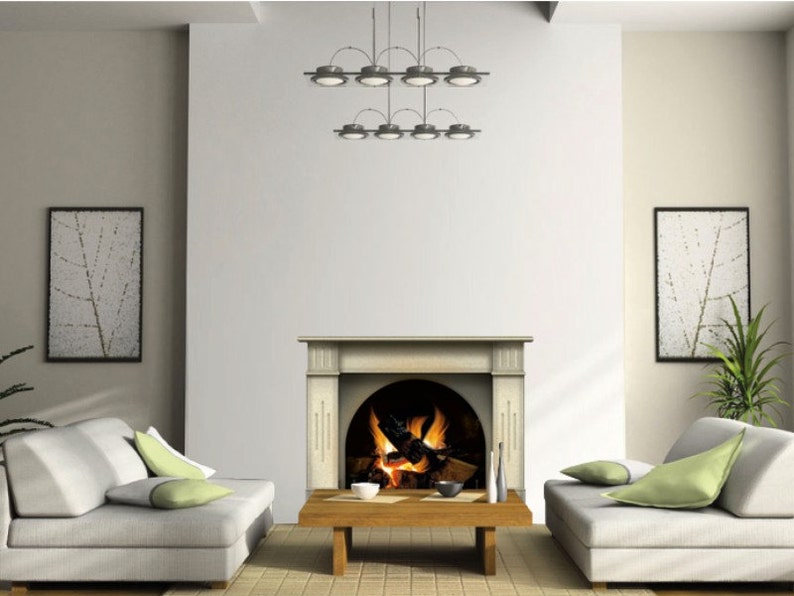 fireplace vinyl sticker with burning fire flames wall | etsy