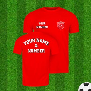 Türkiye Personalized National Team Soccer T-shirt, Custom Name and Number Front and Back Soccer Shirt, Turkish Football Tee - Men - Women