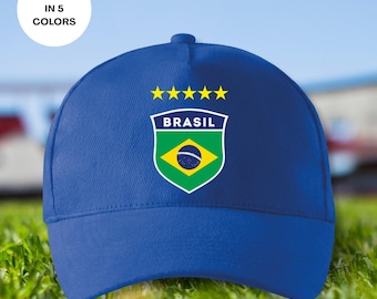 Brazil Soccer Dad Hat: Brazilian Flag, Adjustable Cotton Cap