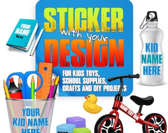 Personalized Text or Logo Vinyl Sticker: Custom Decal for Laptop, Water Bottle